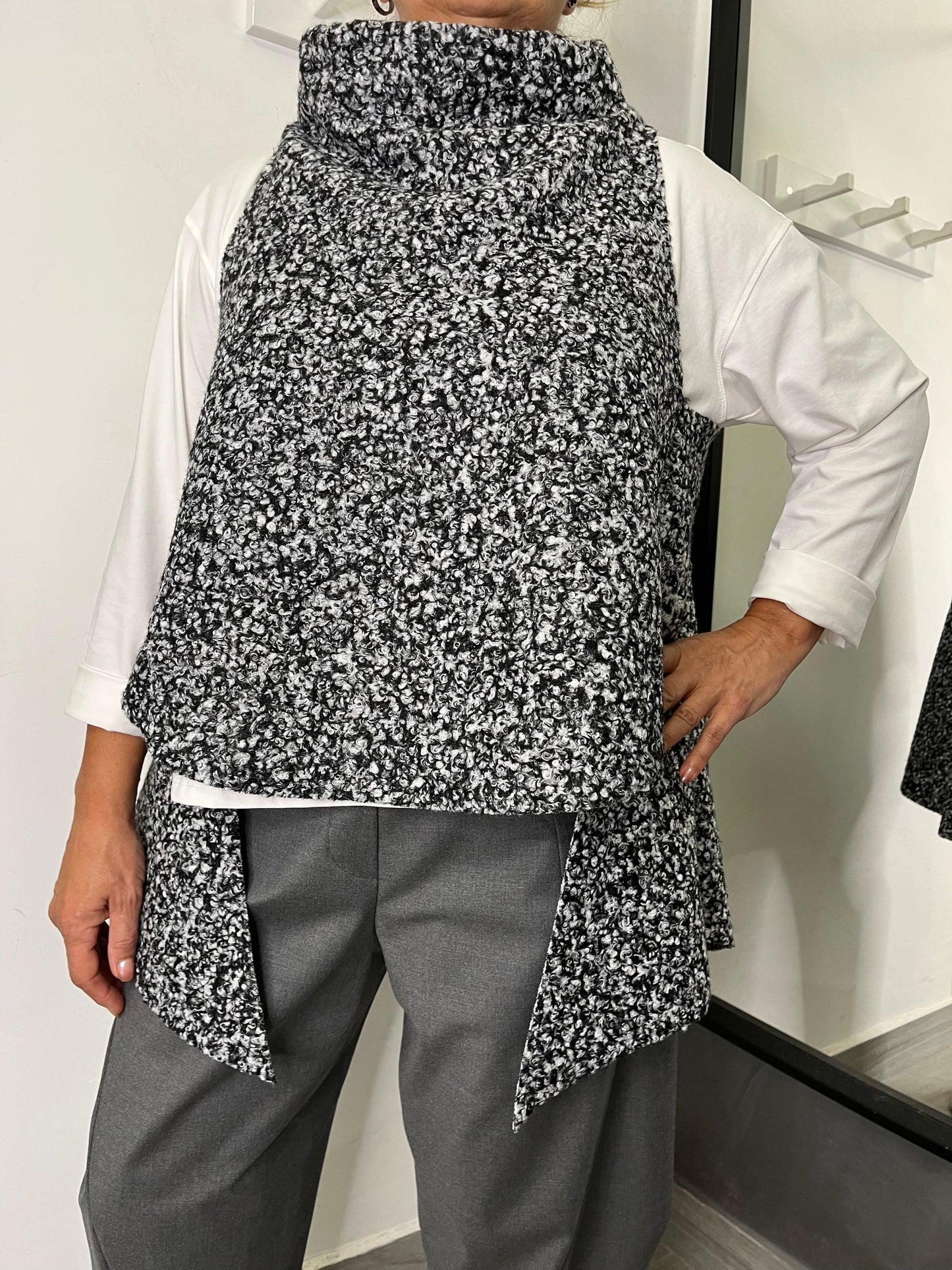 Gilet Wendy Bucle Grigio/Nero