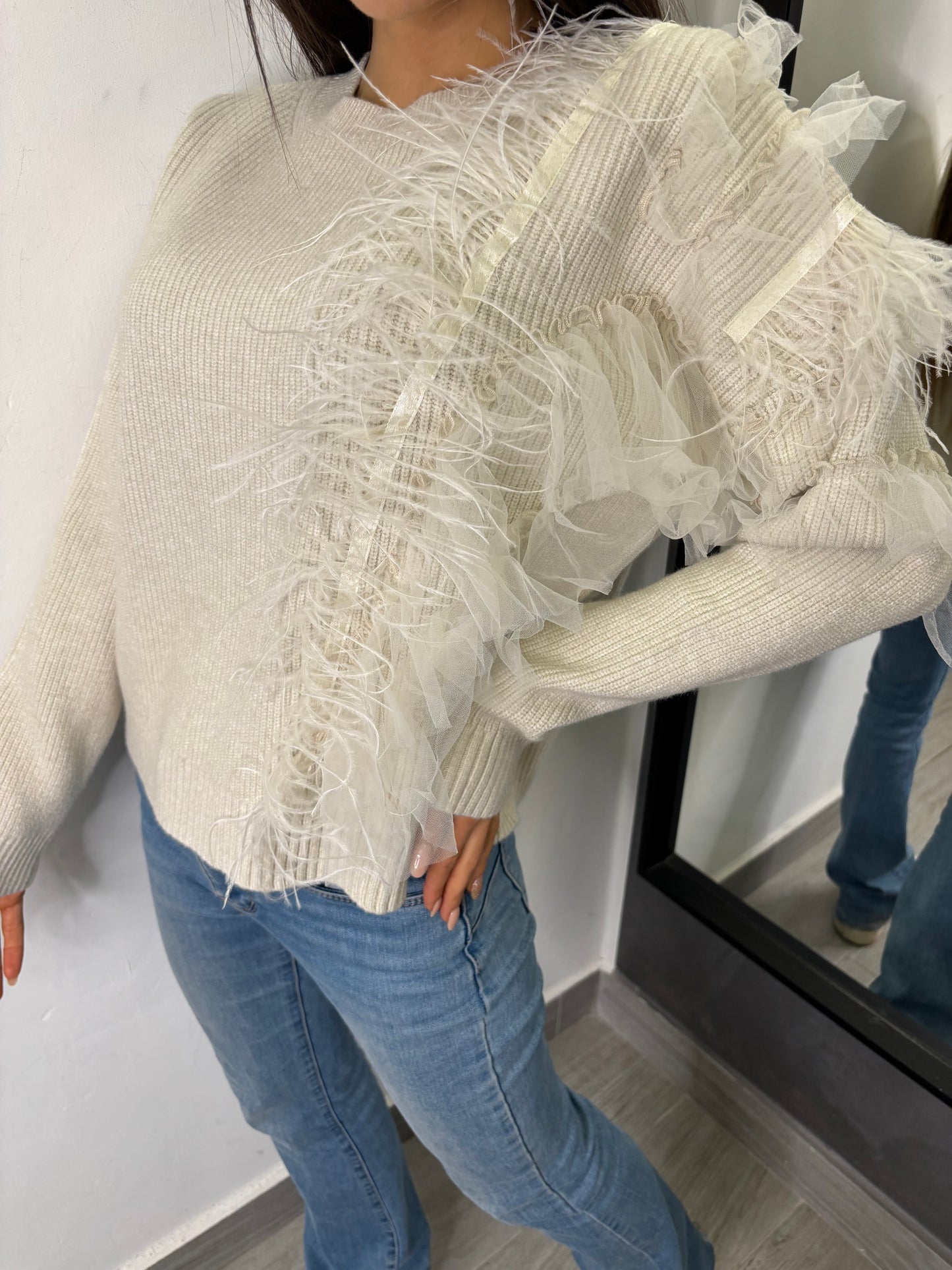 Maglione Tulle Burro