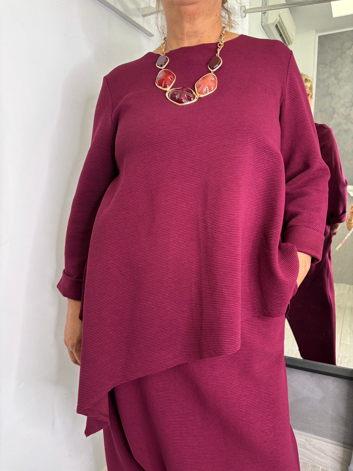 Maglia Wendy Morgan Con Punta Bordeaux