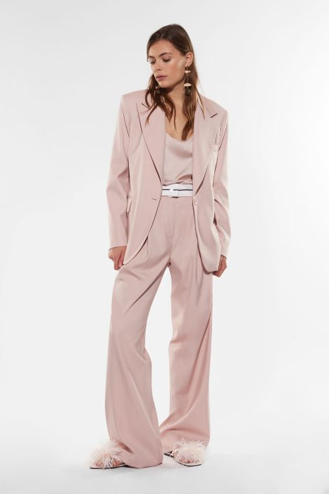 Pantalone a palazzo con pinces e cintura