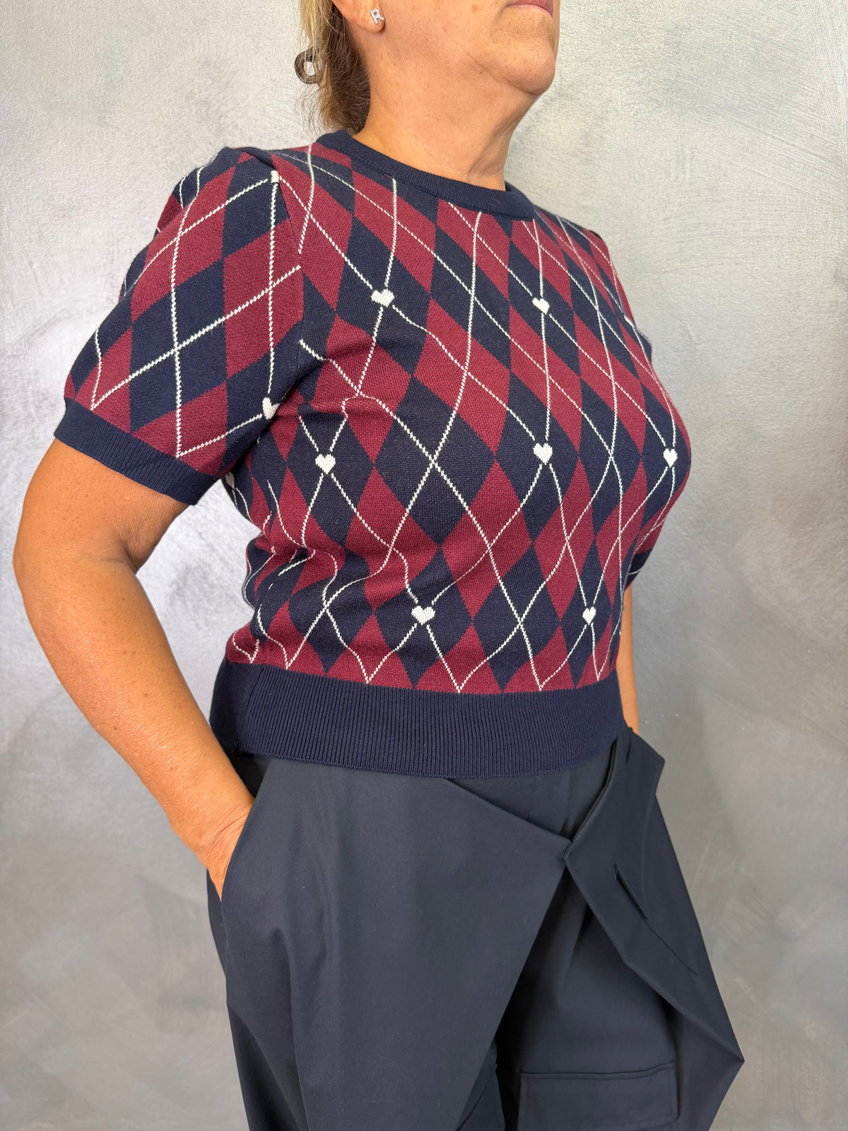 Maglia Rombi Blu e Bordeaux