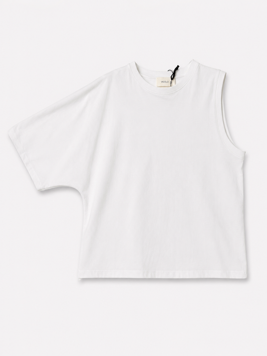 T-Shirt Monospalla  Bianca Vicolo