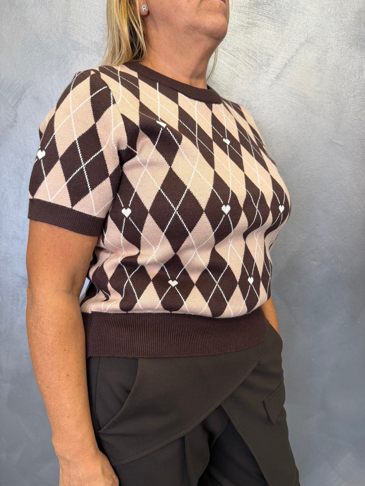 Maglia Rombi Marrone e Beige