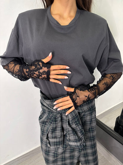 T-Shirt Pizzo Grigio Scuro Vicolo