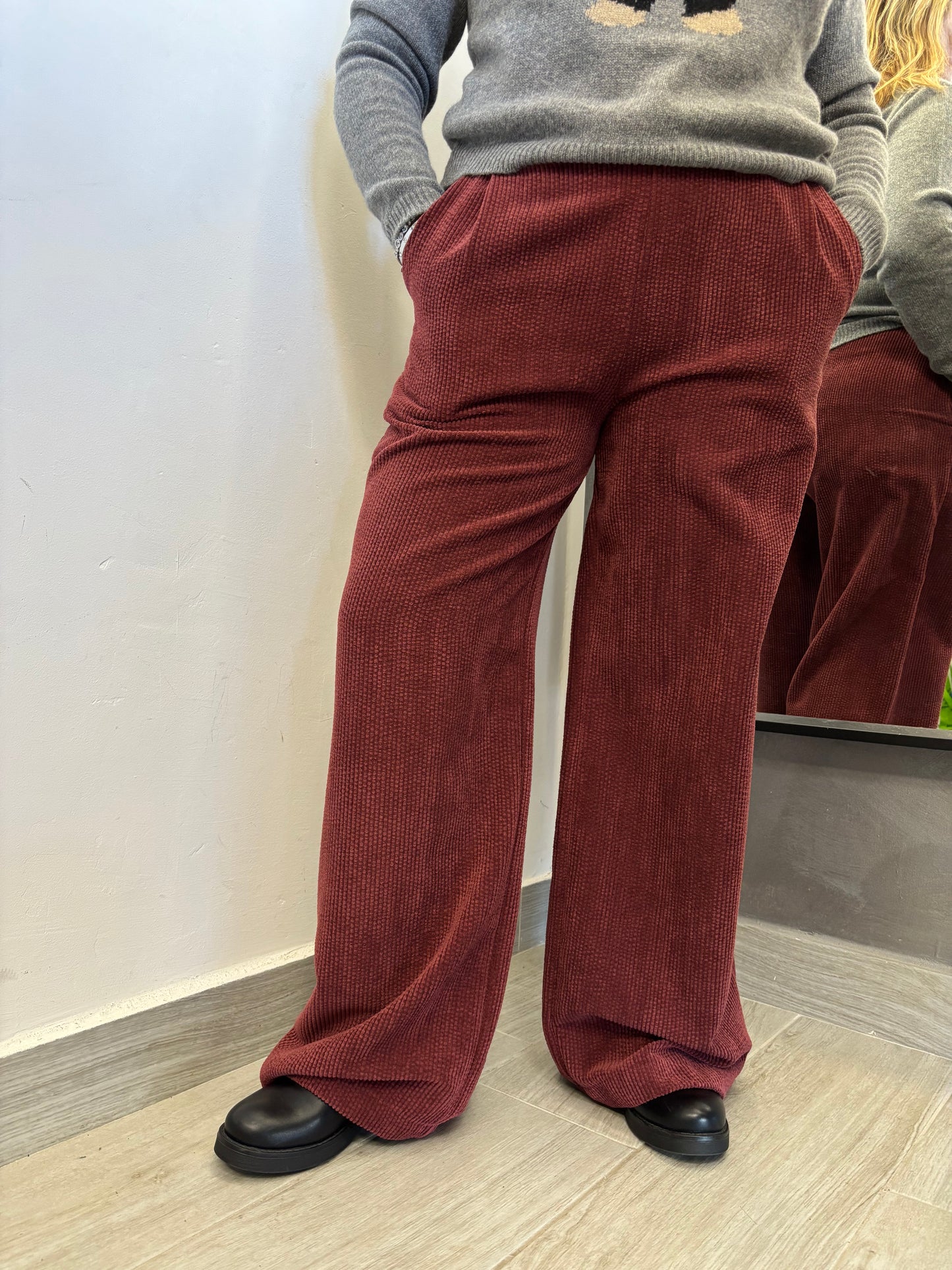 Pantalone Velluto Bordeaux