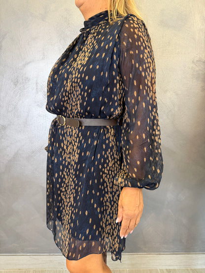 Abito Elodie Blu Notte/Beige