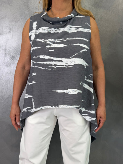 Top Wendy Onda Grigio/Bianco