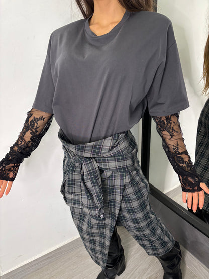 T-Shirt Pizzo Grigio Scuro Vicolo