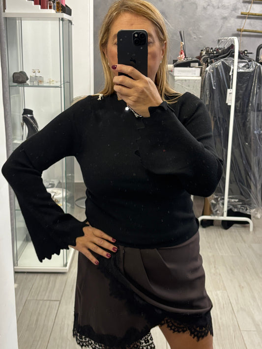 Maglietta Smerlata Nera