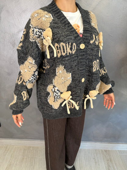 Cardigan Teddy Grigio