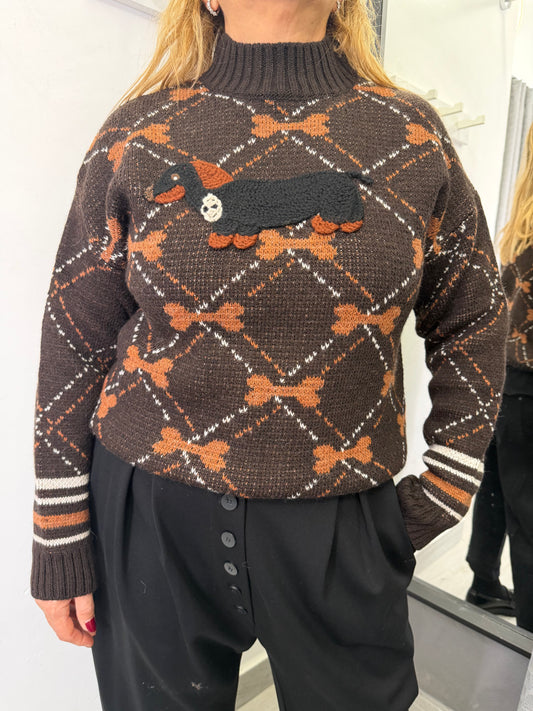 Maglione Bassotto Marrone