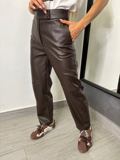 Pantalone Ecopelle Marrone  Imperial