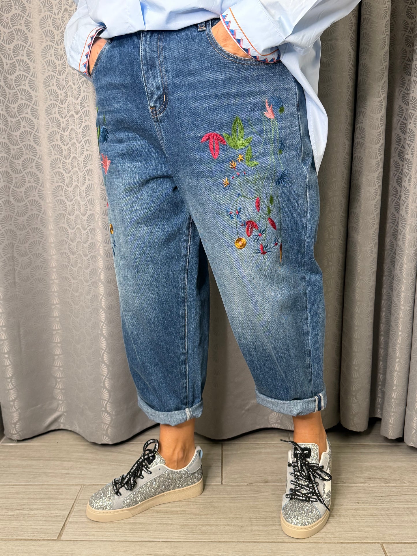 Jeans Scuro Wendy Fiori