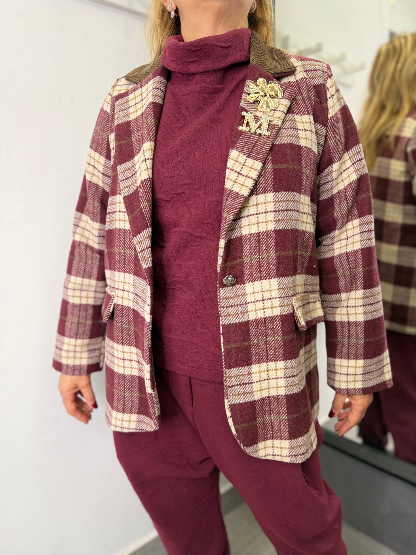 Giacca Quadri Burgundi