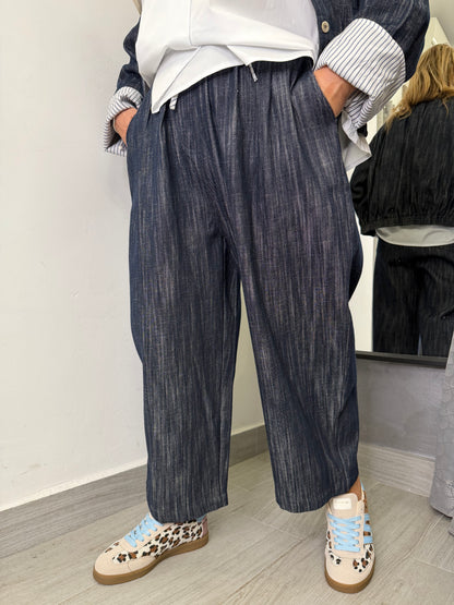 Pantalone Denim Rigato