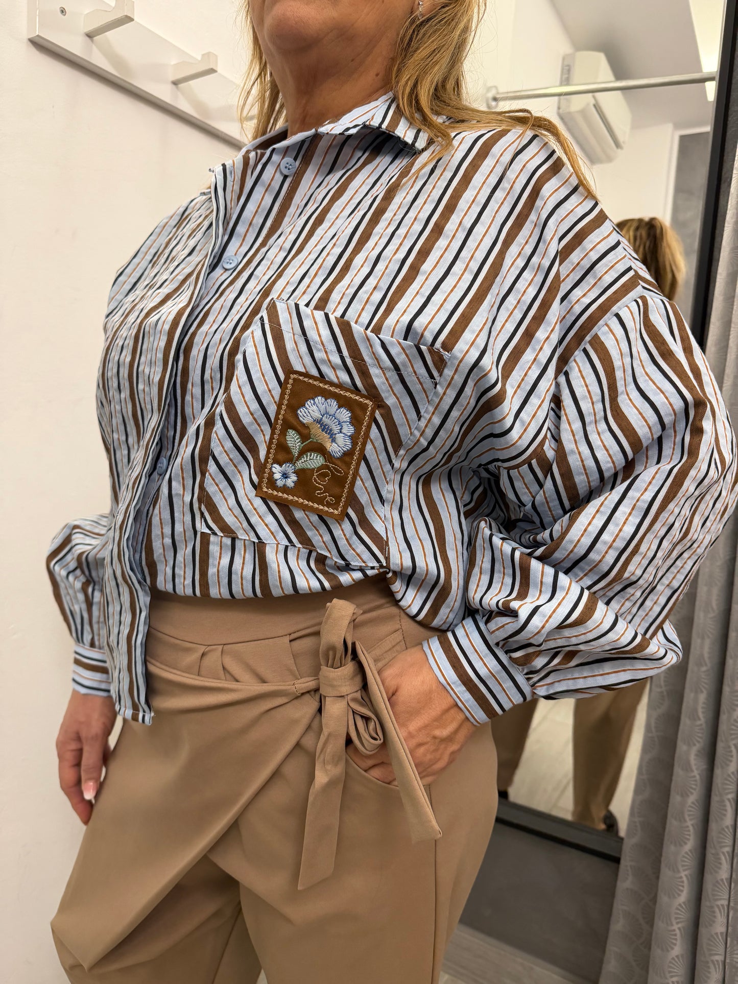 Camicia a Righe Azzurra