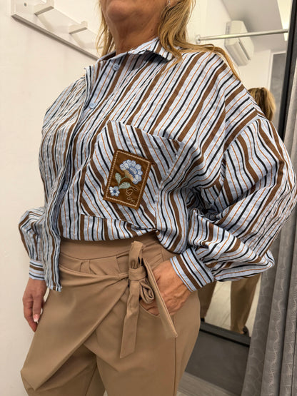 Camicia a Righe Azzurra
