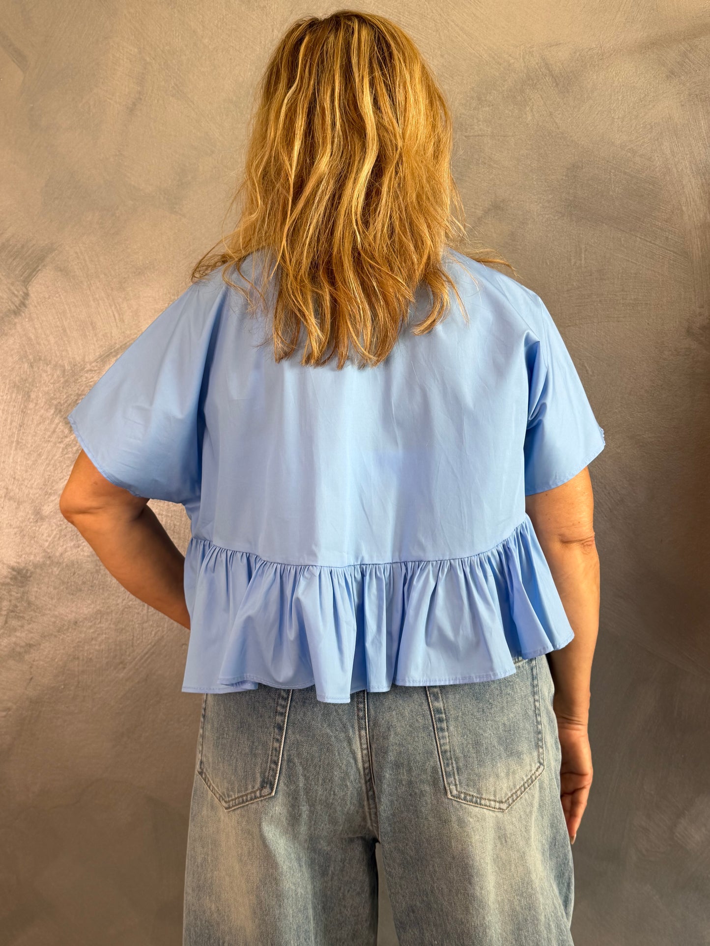 Camicia Crop Imperial Azzurra