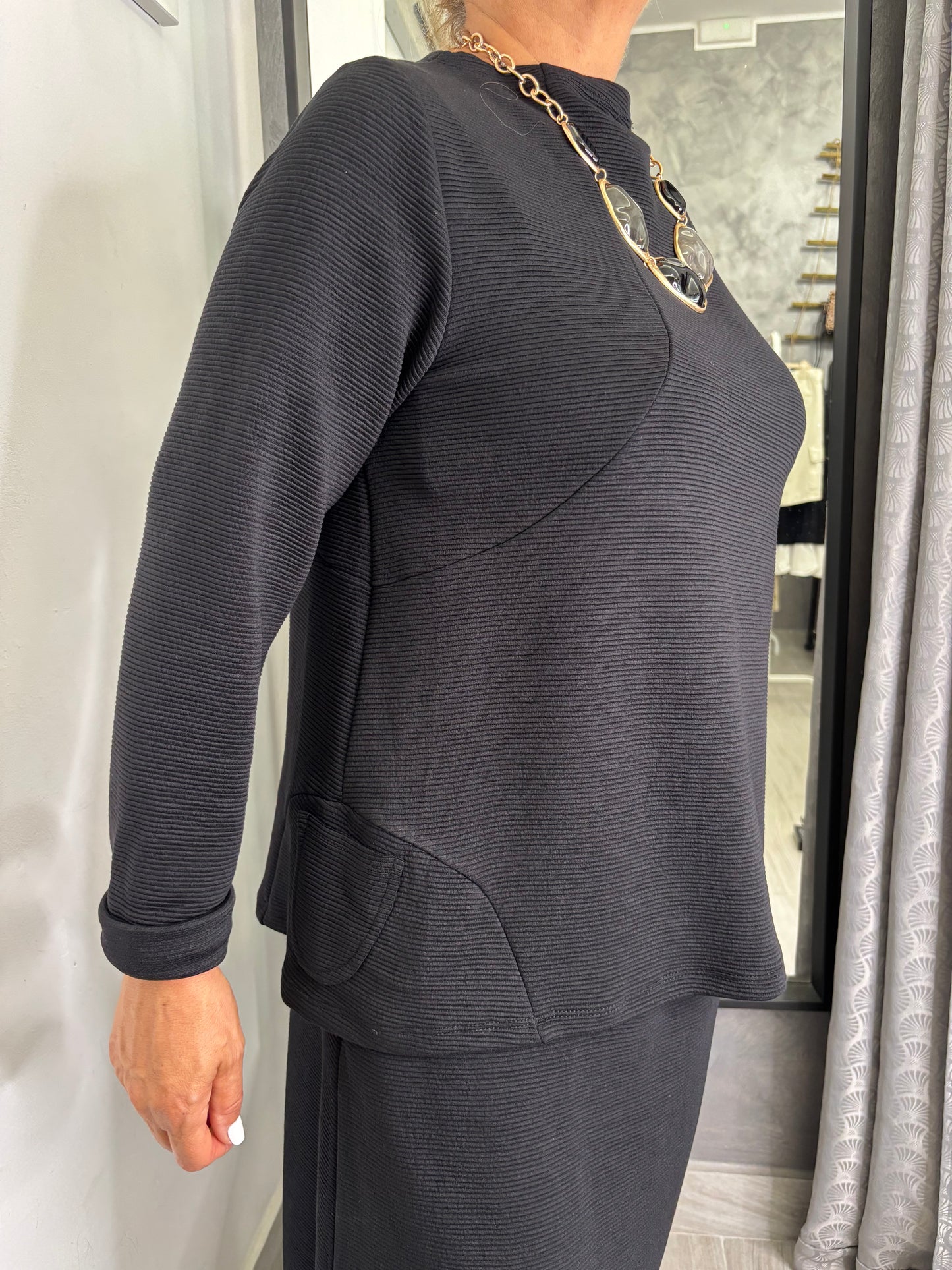 Maglia Wendy Morgan Con Tasche Nera