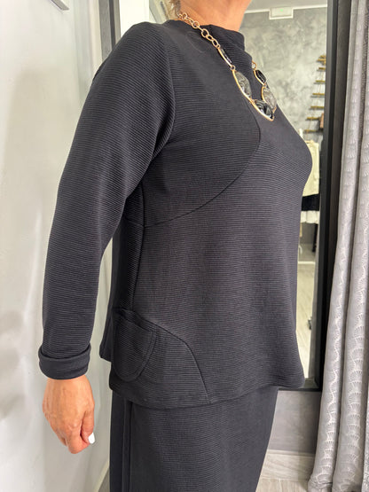 Maglia Wendy Morgan Con Tasche Nera