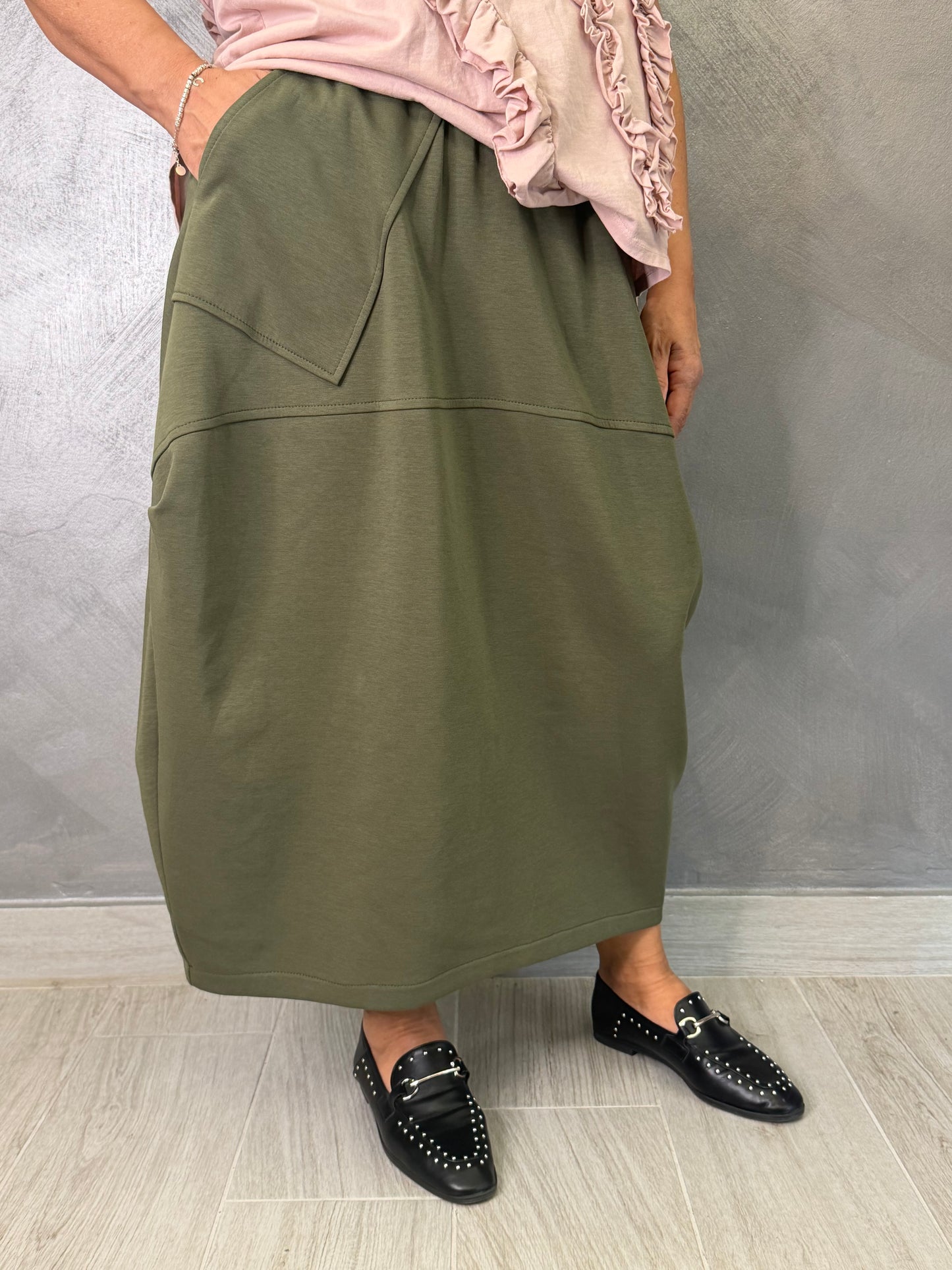 Gonna Wendy Sara Verde Militare