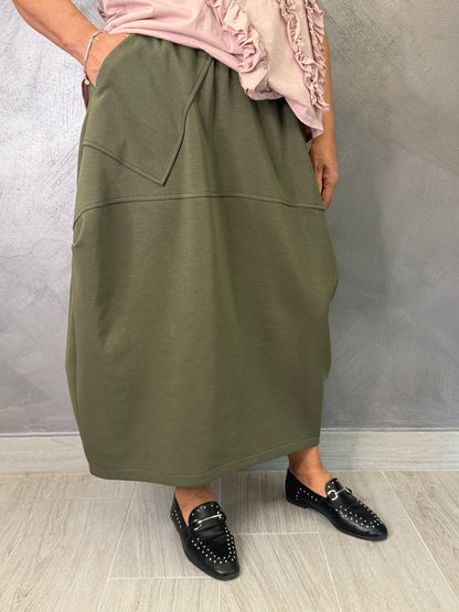 Gonna Wendy Sara Verde Militare