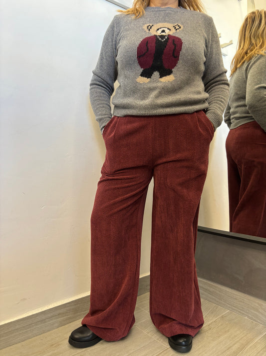 Pantalone Velluto Bordeaux