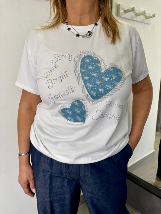 Maglietta Cuore Azzurro