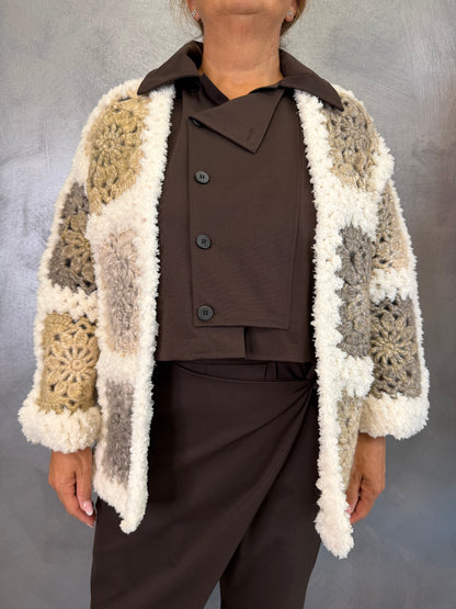 Cardigan Crochet Burro/Beige