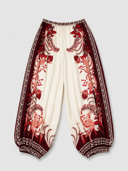Pantalone Nives Fantasia Rosso
