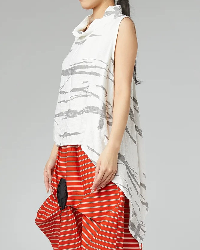 Top Wendy Onda Bianco/Grigio