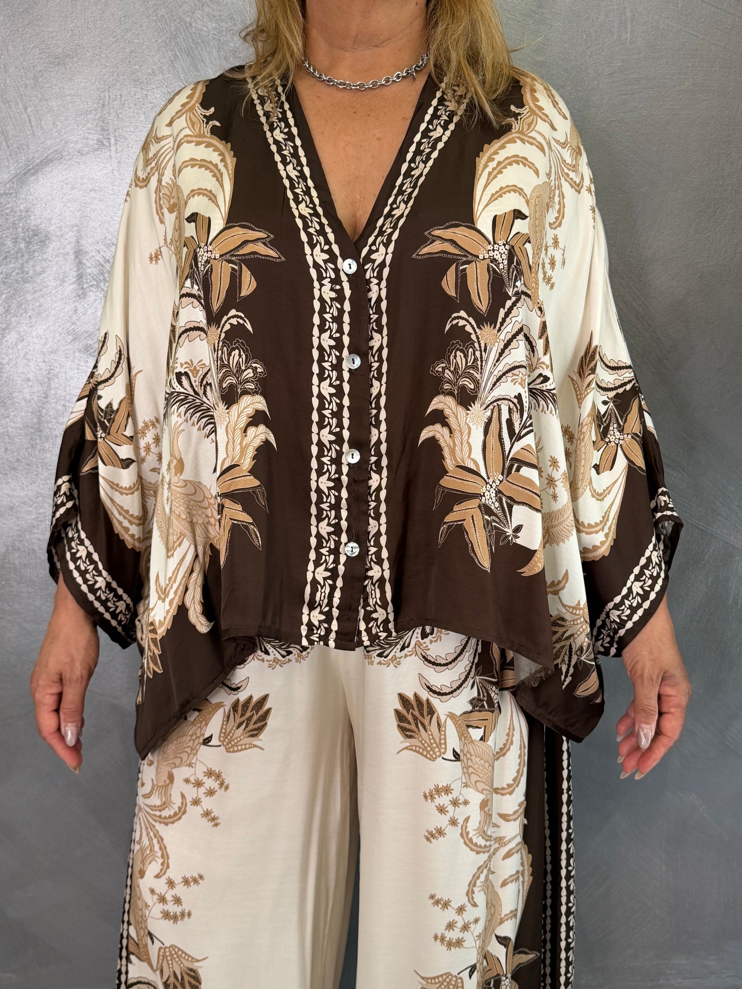 Camicia Nives Fantasia Marrone