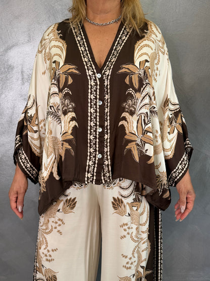 Camicia Nives Fantasia Marrone