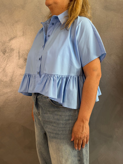 Camicia Crop Imperial Azzurra