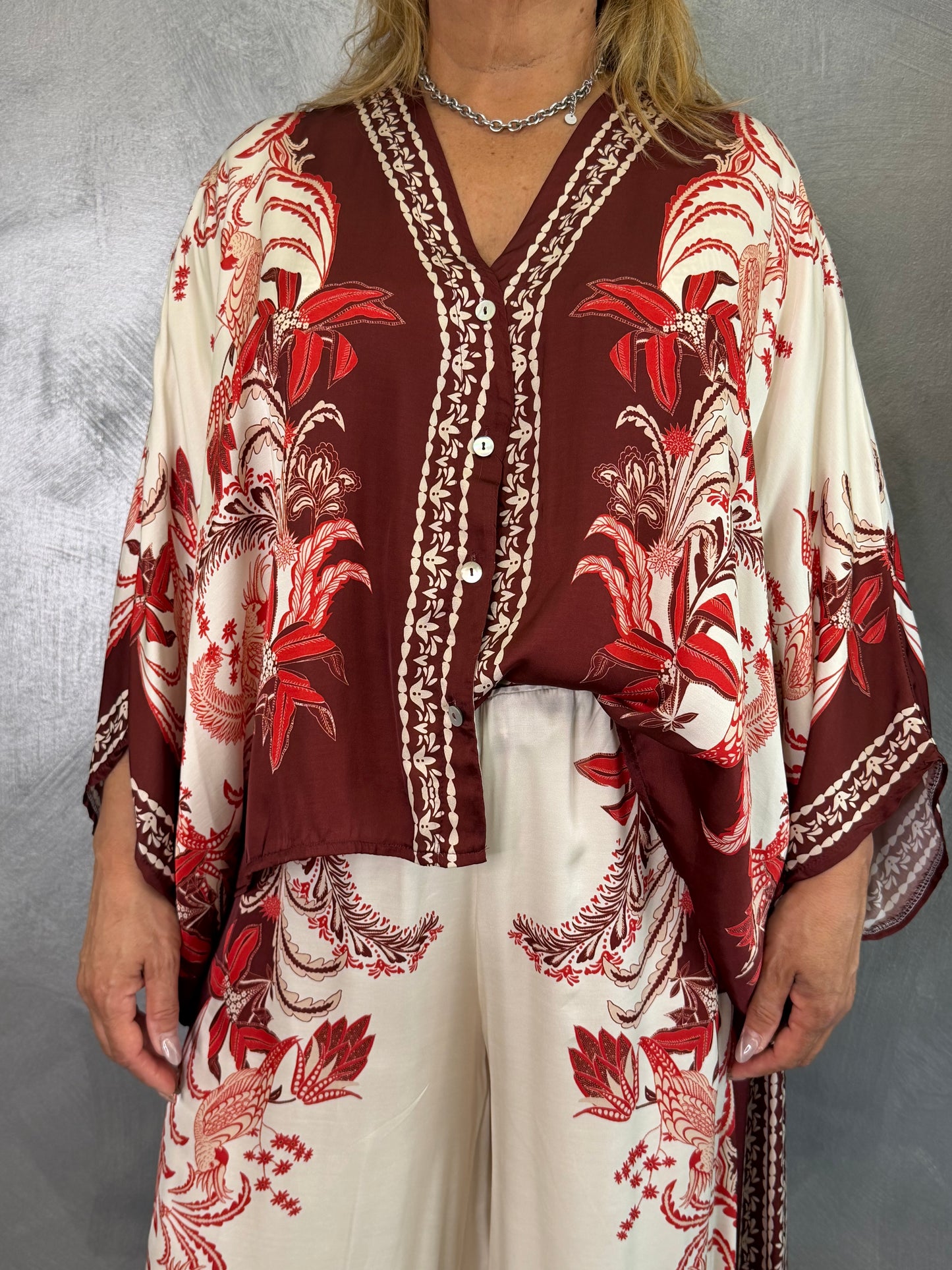 Camicia Nives Fantasia Rossa