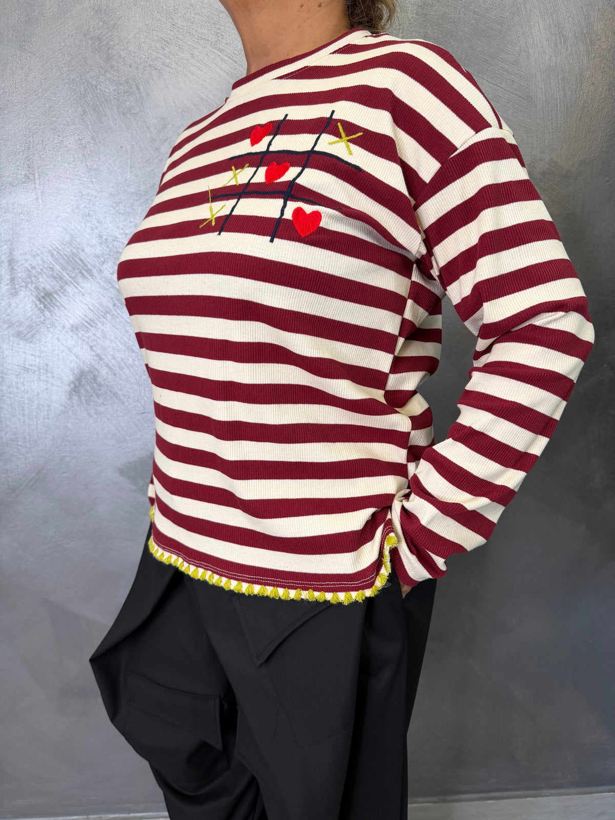 Maglia Panna e Bordeaux Vicolo