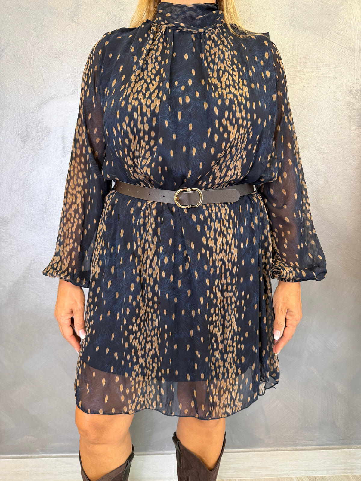 Abito Elodie Blu Notte/Beige