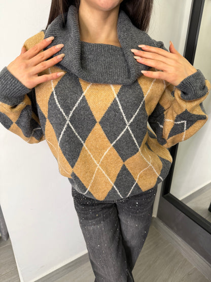 Maglione Rombi Grigio