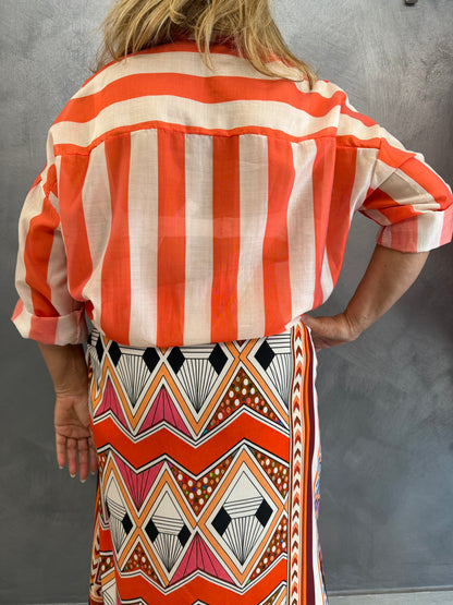 Camicia a righe Arancio
