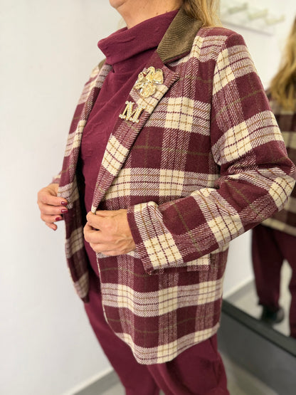 Giacca Quadri Burgundi