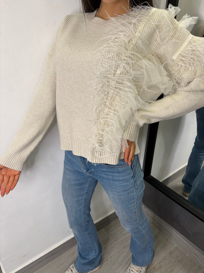 Maglione Tulle Burro