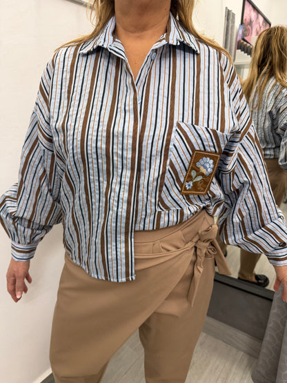 Camicia a Righe Azzurra