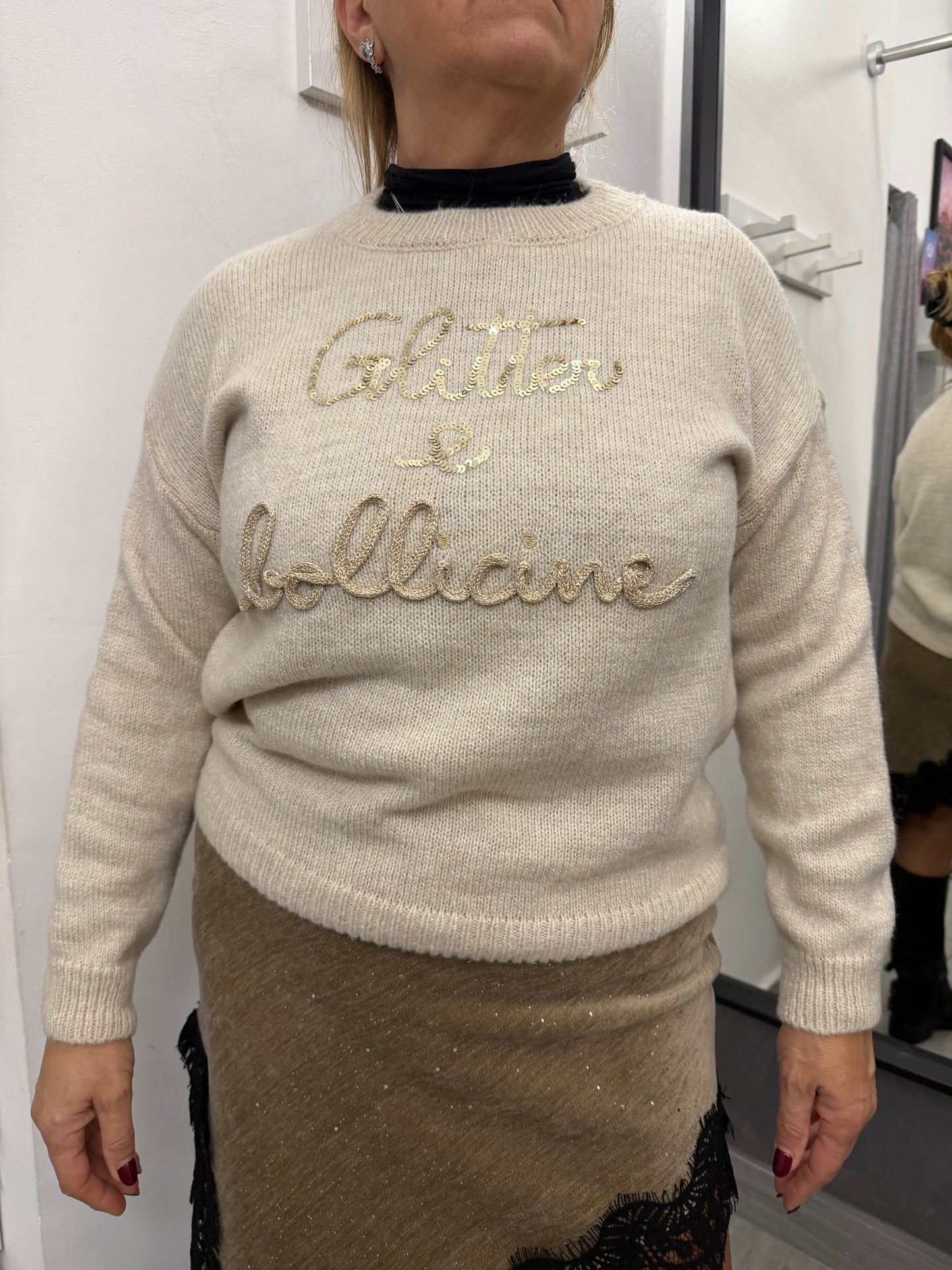 Maglioncino Glitter e Bollicine Burro