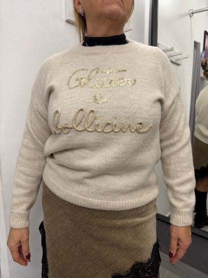 Maglioncino Glitter e Bollicine Burro