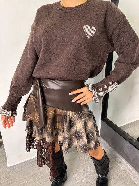 Maglione Cuore Marrone