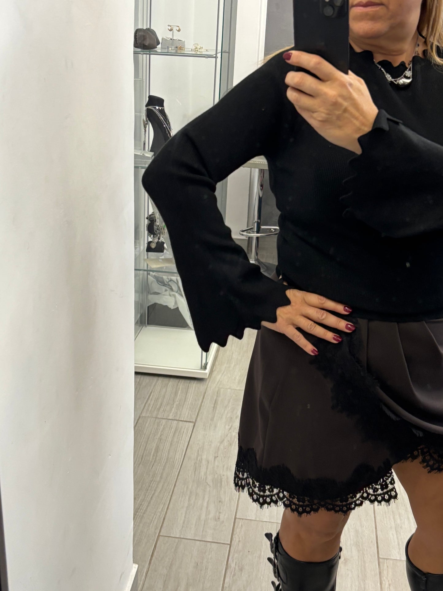 Maglietta Smerlata Nera