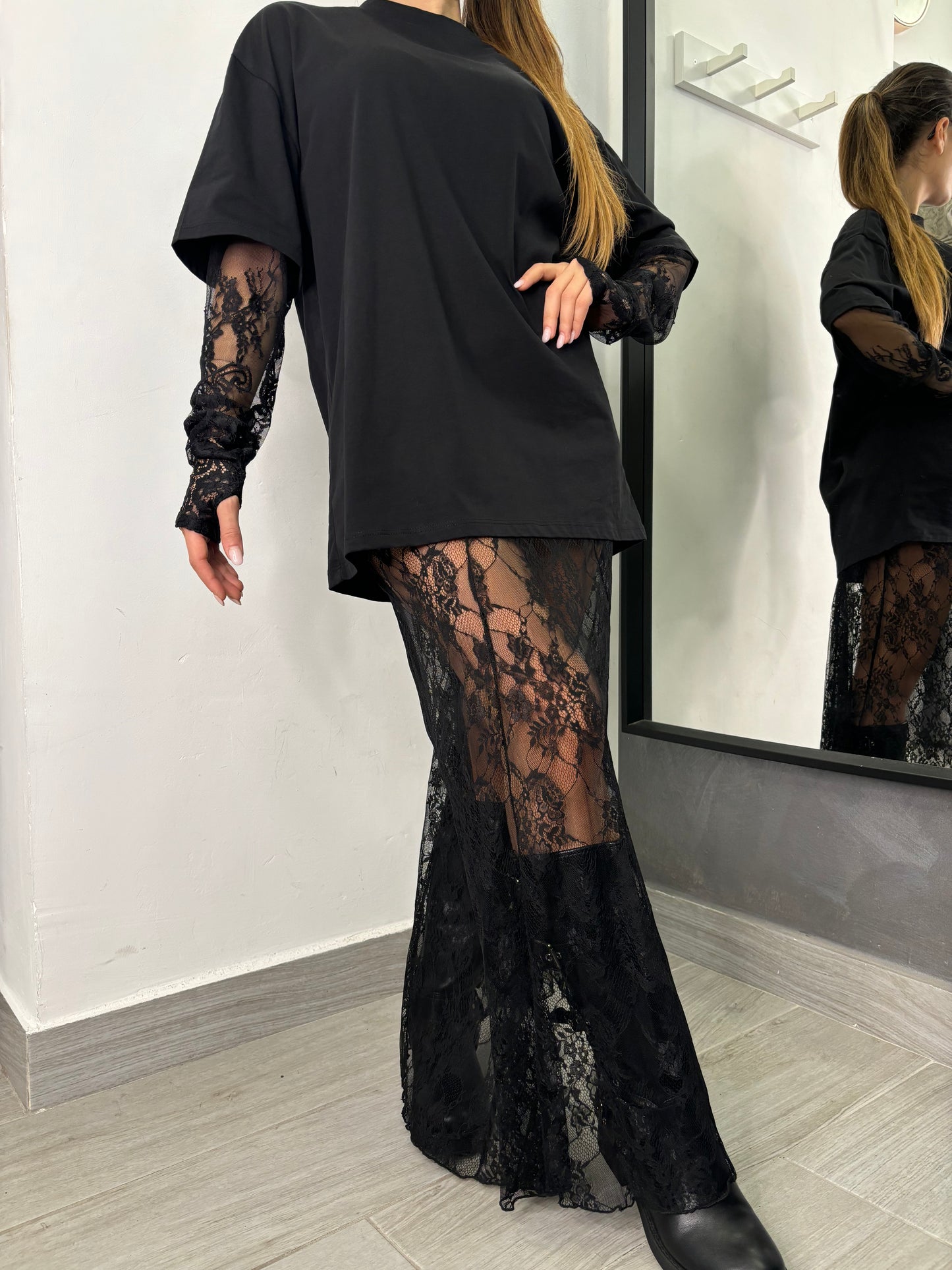 Gonna Pizzo Vicolo Nera