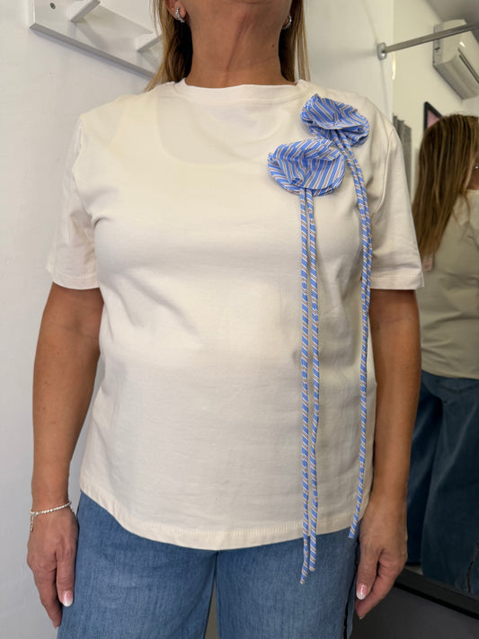 T-shirt Fiori Righe