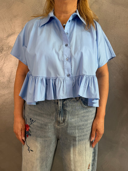 Camicia Crop Imperial Azzurra