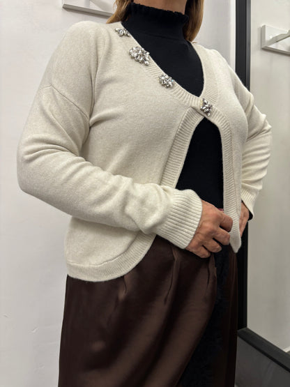 Maglioncino Scollo V Burro